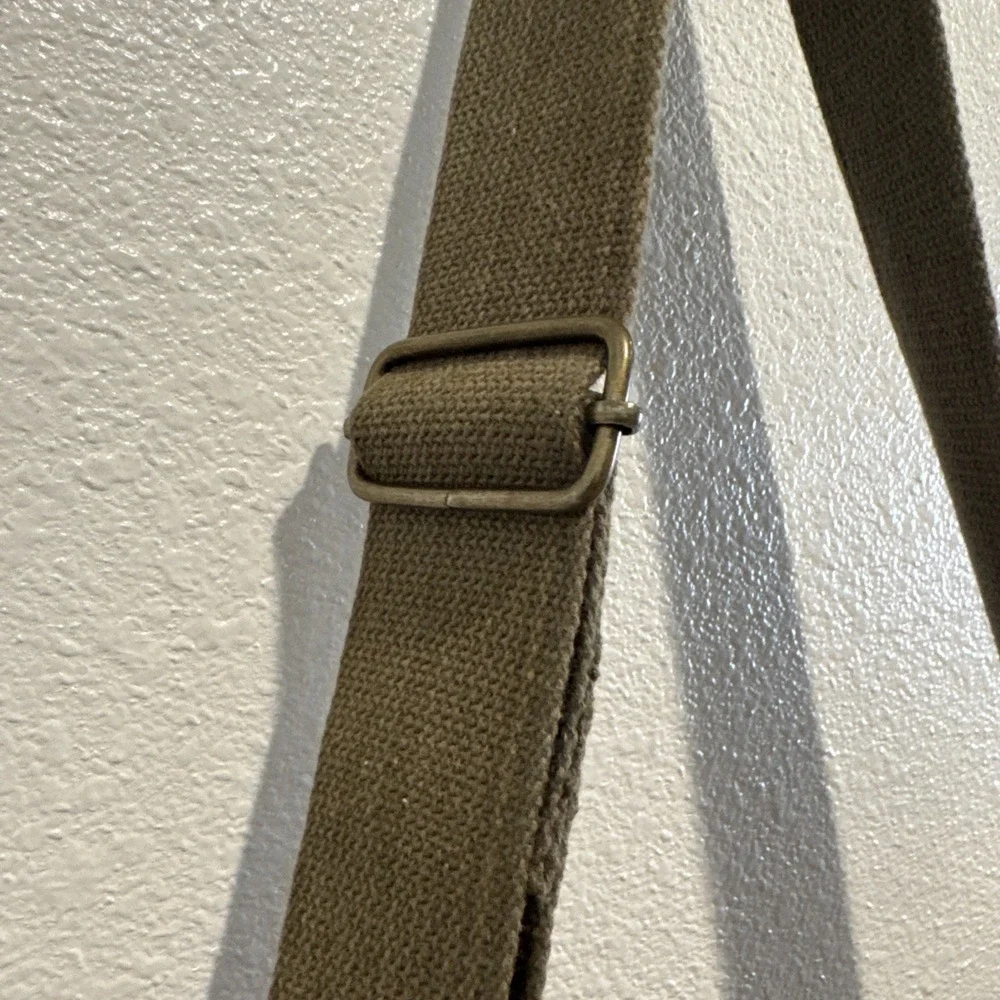 VTG Military Style Canvas Messenger Bag Olive Green Crossbody Utility Satchel